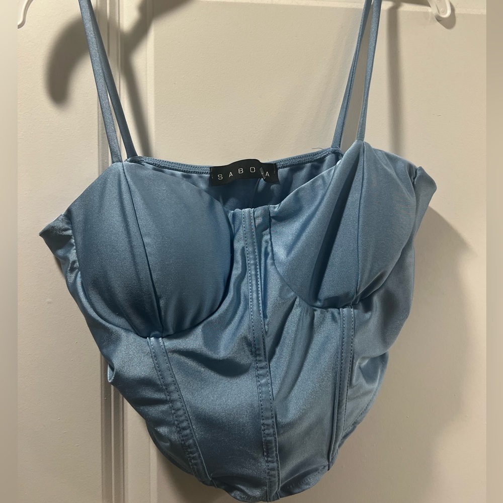 Blue Crop tank top